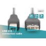 DIGITUS Cable de conexión USB 2.0 - 1,0 m - USB A (m) a USB A (m) - 480 Mbit/s - Compatible con USB - Negro