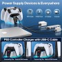 Tokluck Cargador para PS5 Mando con Cable, Base de Carga para PS5 y PS5 Edge, 2,5H Carga para PS5 Mando Cargador para PS5