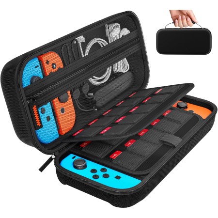 daydayup Funda para Switch Compatible con Nintendo Switch/Switch OLED, Funda de Transporte con 20 Cartuchos de Juego, Funda