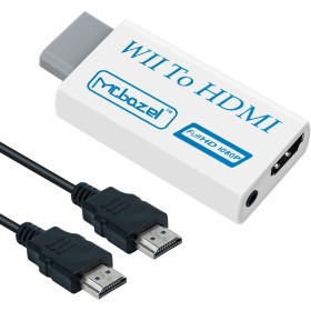 Mcbazel Adaptador Wii a HDMI con Cable HDMI de 1,5 m 1080P, Convertidor de Señal de Video y Audio Wii a 1080P Full HD con Jack