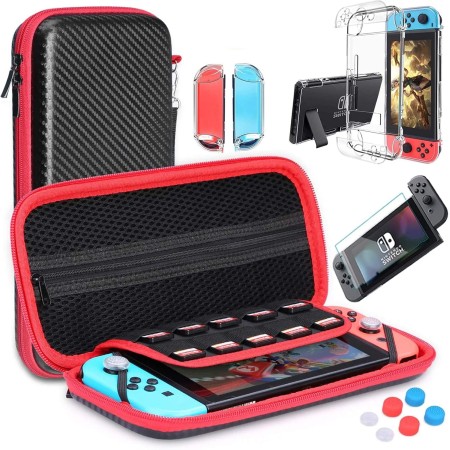 HEYSTOP Funda de transporte para consola Nintendo Switch y accesorios, con carcasa para pantalla HD y tapas protectoras de