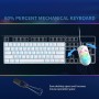 Dierya DK61se Teclado Mecánico Gaming Mini 60% Red Switch Mechanical Keyboard Retroiluminación Verde,Cable USB-Type C,Teclado