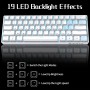 Dierya DK61se Teclado Mecánico Gaming Mini 60% Red Switch Mechanical Keyboard Retroiluminación Verde,Cable USB-Type C,Teclado