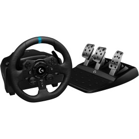 Logitech G G923 Volante y Pedales de Carrera para PS5, PS4, PC, TRUEFORCE 1000 Hz con Force Feedback, Embrague Dual, Funda de