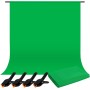 Fondo Fotográfico 2 x 3M Pantalla Verde Croma Estudio Profesional Green Screen con 4 Clips, Plegable Portátil Telón de Fondo de