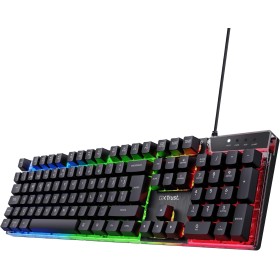 Trust Gaming GXT 835 Azor Teclado Retroiluminado, Disposición QWERTY Español, LED Iluminación, Teclado Alámbrico Gaming para