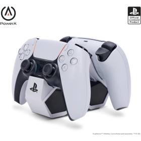 PowerA Cargador Rápido Dual para 2 x Mandos Inalámbricos DualSense, Estación Doble de Carga para Mandos de Sony PlayStation 5