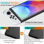 ivoler 4 Piezas Protector de Pantalla Compatible con Nintendo Switch OLED Modelo 7 pulgadas 2021 Modelo, Incluye Marco de