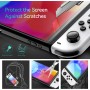 ivoler 4 Piezas Protector de Pantalla Compatible con Nintendo Switch OLED Modelo 7 pulgadas 2021 Modelo, Incluye Marco de