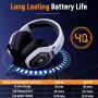 Ozeino Cascos Gaming Inalámbricos para PC/Ps5/Ps4, Auriculares Gaming Inalámbricos de 2,4GHz Wireless+Bluetooth, Baja Latencia