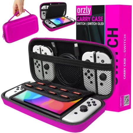 Orzly Estuche de Transporte Compatible con Switch OLED y Consola Switch Original - Estuche Protector de Viaje portátil rígido