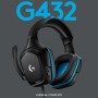 Logitech G432 Auriculares Gaming con Cable, Sonido 7.1 Surround DTS:X 2.0, Transductores 50mm USB y Jack Audio 3.5mm, Micrófono