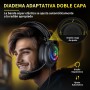 Tatybo Cascos Gaming para Ps4/Ps5/PC/XboxOne/Switch, Auriculares Gaming con Doble Diadema Adaptable, 3D Estéreo Sonido, Cascos