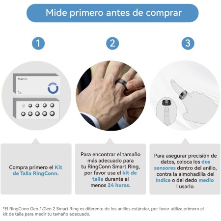 RingConn Anillo inteligente, sin suscripción a la aplicación, batería de 7 días, rastreador de actividad y sueño/seguimiento del