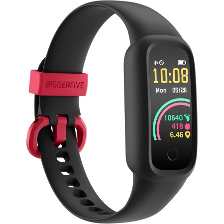 BIGGERFIVE Vigor 2 L Reloj Fitness para Niños y Niñas de 5 a 15 Años, Rastreador de Actividad, Monitor de Frecuencia Cardíaca y