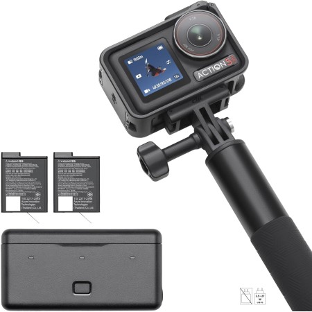 DJI Pack Estándar Osmo Action 5 Pro, cámara Sumergible, Sensor 1/1.3", vídeo 4K/120 fps, Seguimiento de Objetivos,