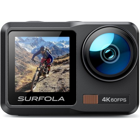 Surfola SF630 Cámara Deportiva 4K 60FPS, subacuática 40M Impermeable de Metal Desnudo 10M, WiFi, para Casco EIS, Videocámara de