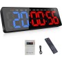 AnExer Temporizador de Gimnasio,Temporizador de Intervalo Fitnes LED, 16.5'' Grande Reloj de Pared Digital con Countdown/UP