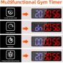 AnExer Temporizador de Gimnasio,Temporizador de Intervalo Fitnes LED, 16.5'' Grande Reloj de Pared Digital con Countdown/UP