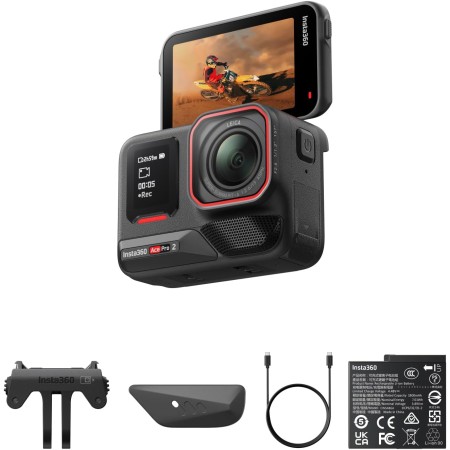 Insta360 Ace Pro 2 Pack doble batería – Cámara de acción impermeable 8K co-diseñada con Leica, sensor de 1/1,3", doble chip de