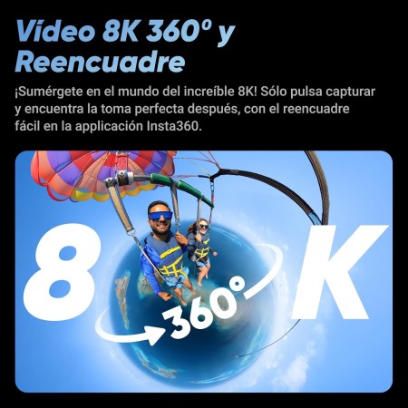 Insta360 X4 Pack Bici - Cámara de acción Impermeable 8K 360, Vídeo 4K Gran Angular, Selfie Stick Invisible, Protectores de Lente