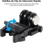 HSU Juego de soportes para casco para cámaras de acción Go Pro, brazos de extensión, hebilla de liberación rápida, kit de