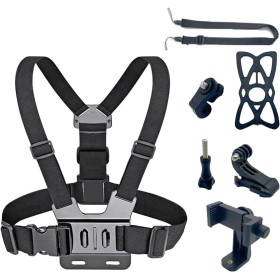 SIGANDG Arnés Teléfono Móvil Pecho de Soporte Correa Chest Mount Harness, Arnés de Pecho para Cámaras de Acción Compatible con