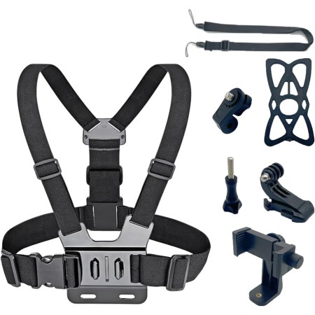 SIGANDG Arnés Teléfono Móvil Pecho de Soporte Correa Chest Mount Harness, Arnés de Pecho para Cámaras de Acción Compatible con