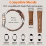 Supore Correa Cuero Compatible con Apple Watch Ultra 2/Ultra 49mm, 26mm Ancho Correa con Conector de Acero Inoxidable para