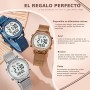 Reloj con podómetro para Caminar, rastreador de Pasos para Mujer con Contador de calorías, Reloj Deportivo Digital Resistente al