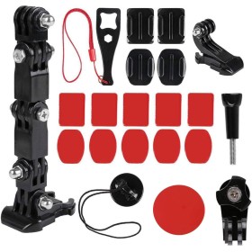 Soporte para Casco de Cámara Kit,Soporte Casco para gopro,Almohadillas Adhesivas y Accesorios,Soporte de Brazo de extensión para