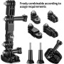 12-in-1 Adhesivos Soporte para GoPro Soportes Pegatinas Plano y Curvo, Soporte para Aasco de Cámara Kit, Soporte Camara Accion