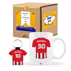 Taza de cerámica del Athletic personalizada con nombre y número más llavero camiseta personalizada del Athletic, regalos