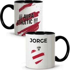 LolaPix Taza Athletic. Tazas Personalizadas con Nombre. Taza Desayuno fútbol. Taza de cerámica 330ml. Varios diseños.