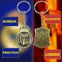 ADARPA Pack 2 Llaveros Real Madrid + Selección España | Llaveros dorados metálicos para aficionados del Madrid y del Futbol |