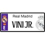 Real Madrid Matrícula Personalizada con tu Nombre - Medidas 6 x 14 Centímetros