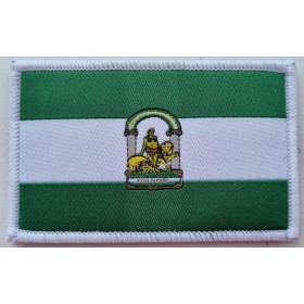 MateyCo Parche con Velcro Andalucia,Tejida oficial 8 cm x 5 cm para Mochila, Chaleco, Gorras. Parche para Ropa Militar y Motera