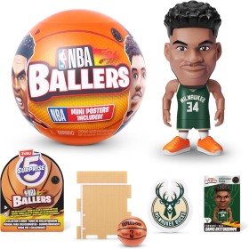 5 Surprise NBA Ballers by ZURU Surprise Unboxing Basketball Collectible Sports Toy For Boys (Single Capsule)