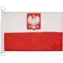 BANDERA NAUTICA de POLONIA CON AGUILA 45x30cm - Pabellón de conveniencia POLACA CON ARMAS 30 x 45 cm anillos - AZ FLAG