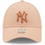 New Era York Yankees MLB Metallic Logo Blush Sky 9Forty Adjustable Women Cap