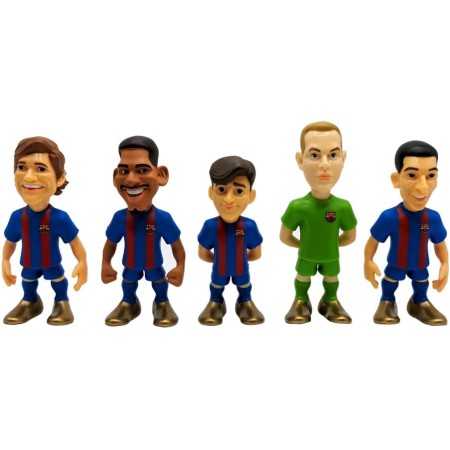 MINIX Bandai Pack de 5 Muñecos del F.C. - Barcelona | Figuritas de los Jugadores: Marcos Alonso, Araújo, GAVI, TER Stegen y