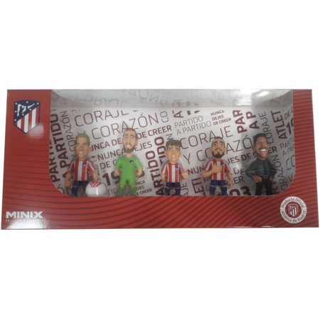 MINIX - Pack de 5 Figuras del Atlético de Madrid - Coleccionables de 7 cm para Exhibición, Idea de Regalo para Niños Y Adultos,