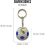 ZONREX Llavero de Balón Real Madrid | Diseño Exclusivo en Blanco y Azul con Escudo del Real Madrid | Accesorio para Aficionados