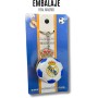 ZONREX Llavero de Balón Real Madrid | Diseño Exclusivo en Blanco y Azul con Escudo del Real Madrid | Accesorio para Aficionados