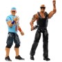 Mattel WWE Main Event Championship Showdown - Juego de 2 figuras de acción y accesorios, serie 19 The Rock vs John Cena