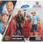 Mattel WWE Main Event Championship Showdown - Juego de 2 figuras de acción y accesorios, serie 19 The Rock vs John Cena