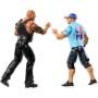 Mattel WWE Main Event Championship Showdown - Juego de 2 figuras de acción y accesorios, serie 19 The Rock vs John Cena