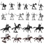 NUSITOU Juego De Minifiguras De Mesa De Arena, Soldaditos De Plástico, Figuras De Caballero Medieval, Modelos De Soldados Y