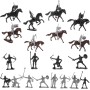 NUSITOU Juego De Minifiguras De Mesa De Arena, Soldaditos De Plástico, Figuras De Caballero Medieval, Modelos De Soldados Y