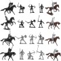 NUSITOU Juego De Minifiguras De Mesa De Arena, Soldaditos De Plástico, Figuras De Caballero Medieval, Modelos De Soldados Y